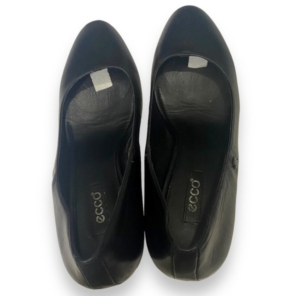Ecco | Womens Black Leather Classic Comfort Pump Heels | Size 41 - Picture 9 of 11